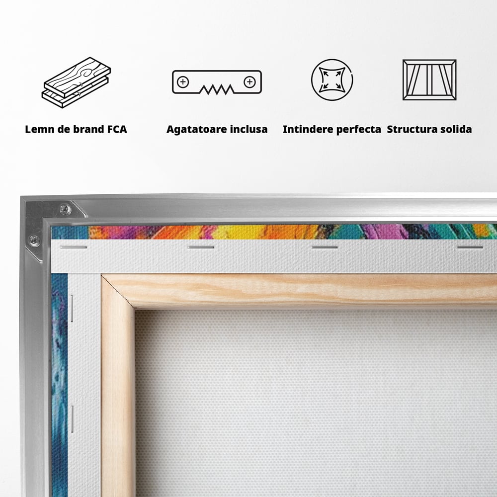 Tablou Canvas Premium, LuxCanva® M1157, Portal de Culoare, Pictura, Culori Vibrante, Intens, Dinamic, Abstract, Culoare, Textura, Desen, Acrilic, Fluture, Modern, Birou, Living, Camera Copil