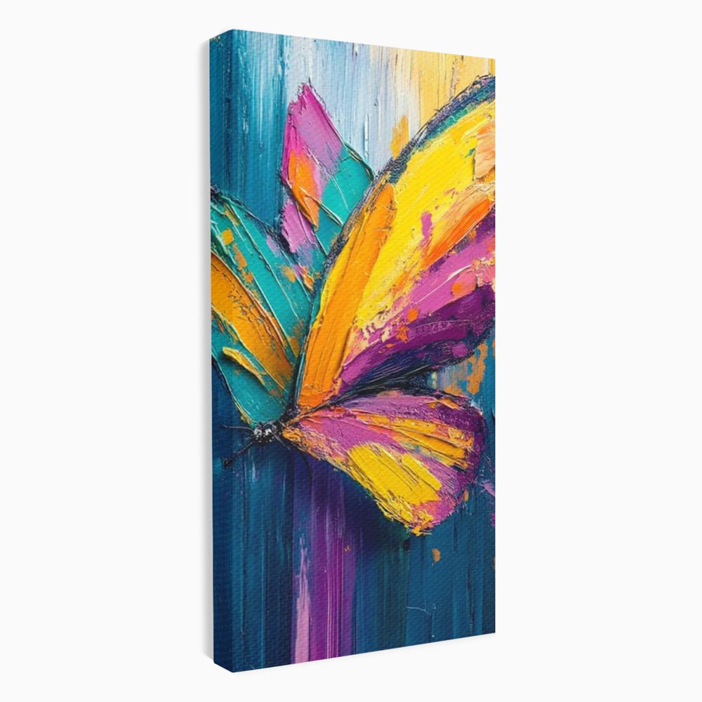 Tablou Canvas Premium, LuxCanva® M1157, Portal de Culoare, Pictura, Culori Vibrante, Intens, Dinamic, Abstract, Culoare, Textura, Desen, Acrilic, Fluture, Modern, Birou, Living, Camera Copil