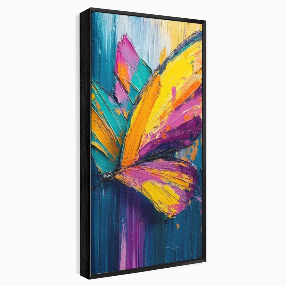 Tablou Canvas Premium, LuxCanva® M1157, Portal de Culoare, Pictura, Culori Vibrante, Intens, Dinamic, Abstract, Culoare, Textura, Desen, Acrilic, Fluture, Modern, Birou, Living, Camera Copil