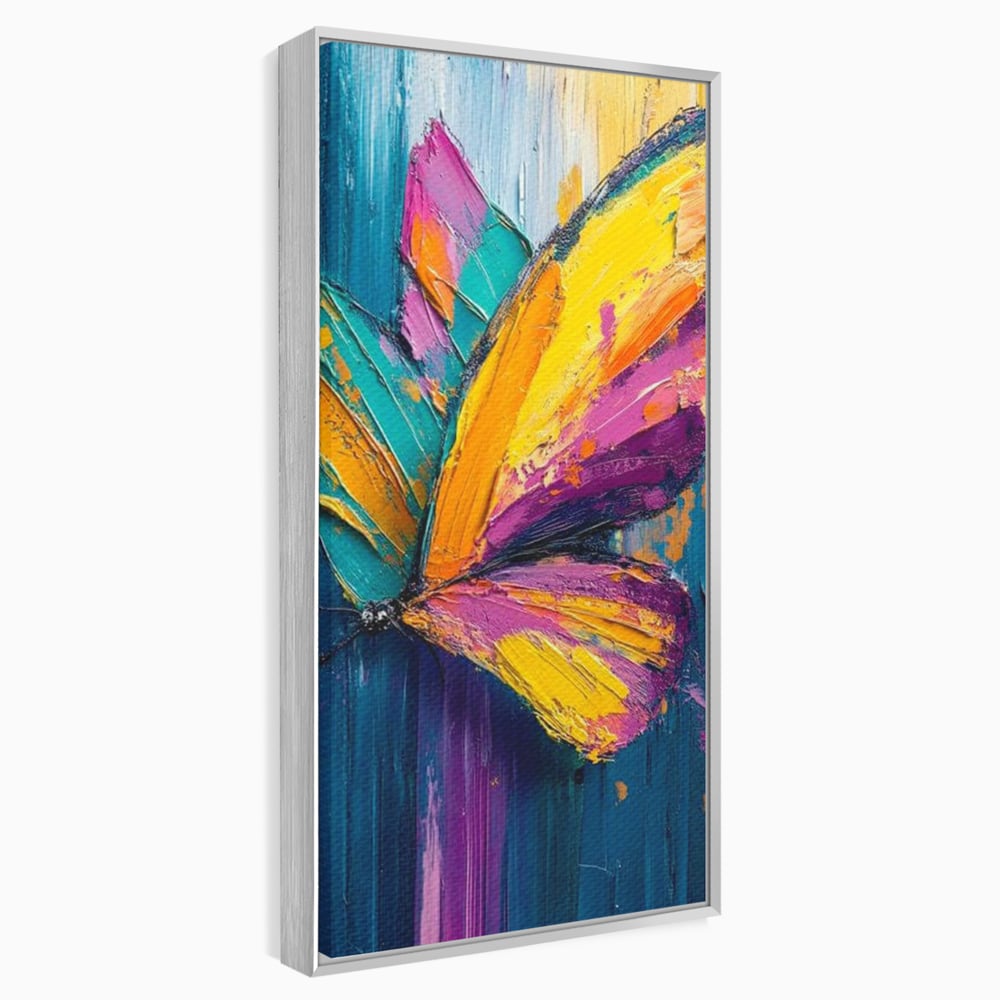 Tablou Canvas Premium, LuxCanva® M1157, Portal de Culoare, Pictura, Culori Vibrante, Intens, Dinamic, Abstract, Culoare, Textura, Desen, Acrilic, Fluture, Modern, Birou, Living, Camera Copil