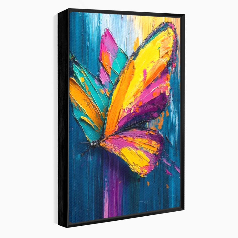 Tablou Canvas Premium, LuxCanva® M1157, Portal de Culoare, Pictura, Culori Vibrante, Intens, Dinamic, Abstract, Culoare, Textura, Desen, Acrilic, Fluture, Modern, Birou, Living, Camera Copil