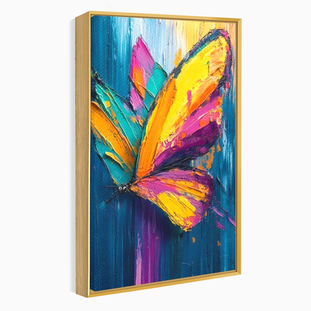 Tablou Canvas Premium, LuxCanva® M1157, Portal de Culoare, Pictura, Culori Vibrante, Intens, Dinamic, Abstract, Culoare, Textura, Desen, Acrilic, Fluture, Modern, Birou, Living, Camera Copil