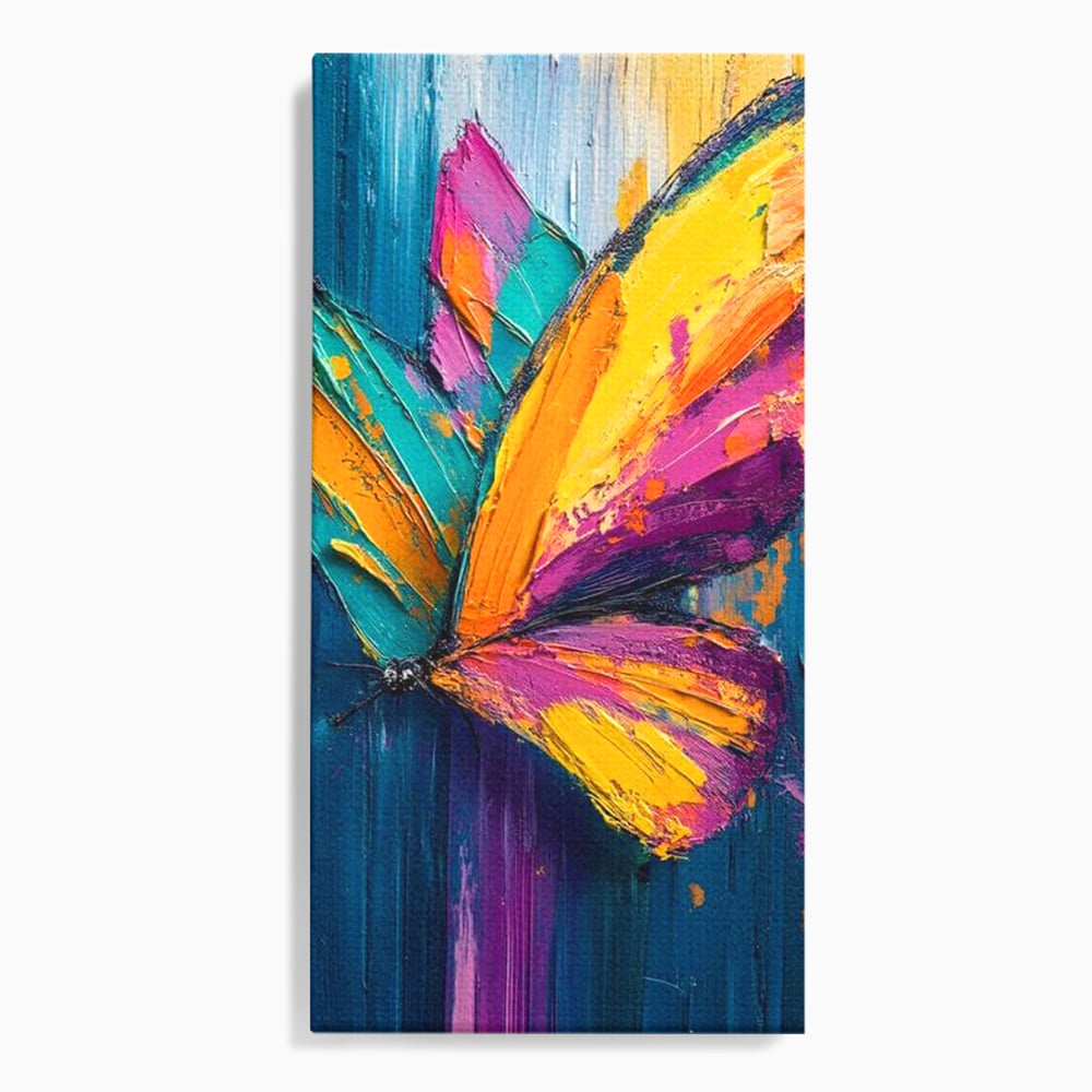Tablou Canvas Premium, LuxCanva® M1157, Portal de Culoare, Pictura, Culori Vibrante, Intens, Dinamic, Abstract, Culoare, Textura, Desen, Acrilic, Fluture, Modern, Birou, Living, Camera Copil