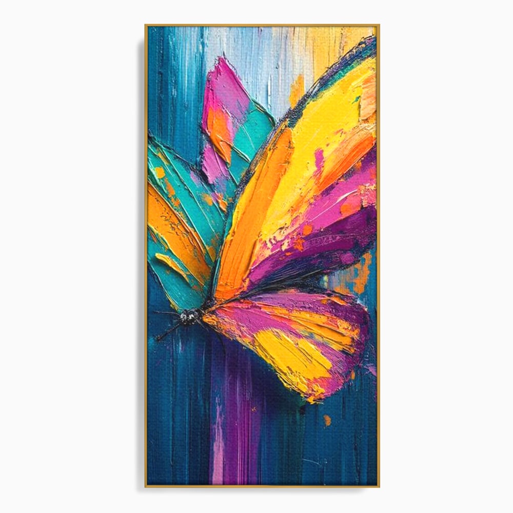 Tablou Canvas Premium, LuxCanva® M1157, Portal de Culoare, Pictura, Culori Vibrante, Intens, Dinamic, Abstract, Culoare, Textura, Desen, Acrilic, Fluture, Modern, Birou, Living, Camera Copil