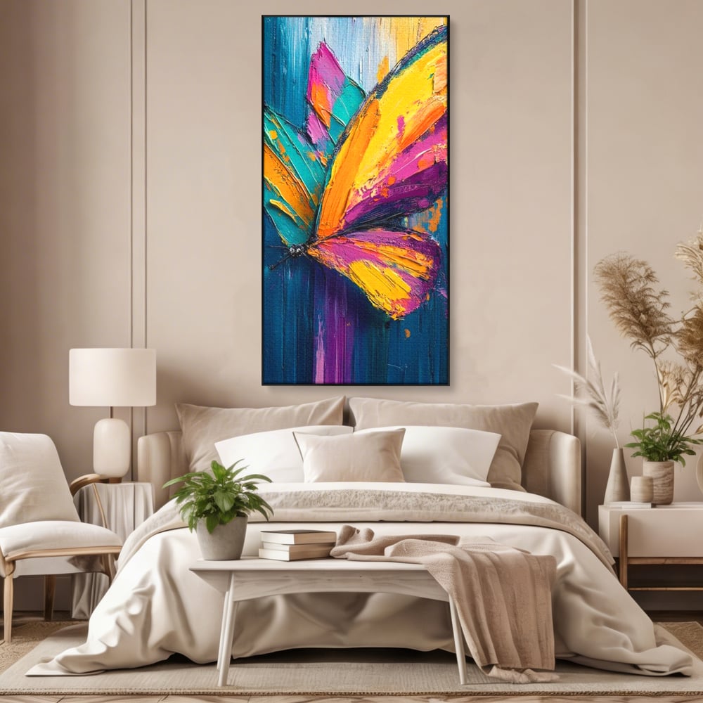 Tablou Canvas Premium, LuxCanva® M1157, Portal de Culoare, Pictura, Culori Vibrante, Intens, Dinamic, Abstract, Culoare, Textura, Desen, Acrilic, Fluture, Modern, Birou, Living, Camera Copil