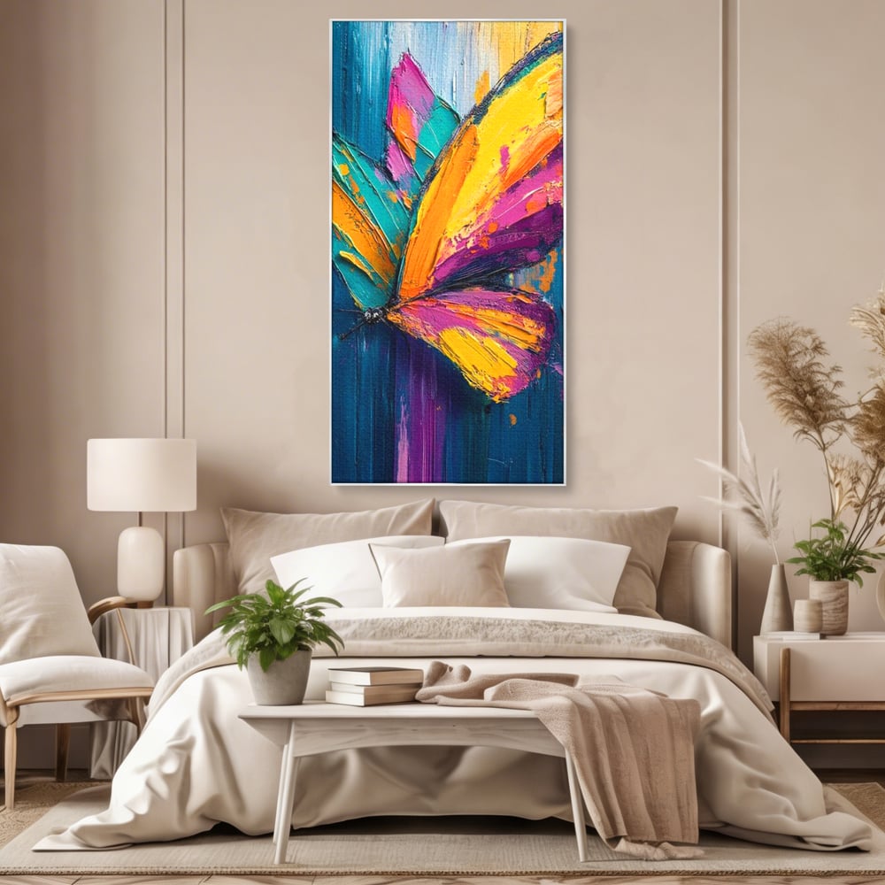 Tablou Canvas Premium, LuxCanva® M1157, Portal de Culoare, Pictura, Culori Vibrante, Intens, Dinamic, Abstract, Culoare, Textura, Desen, Acrilic, Fluture, Modern, Birou, Living, Camera Copil