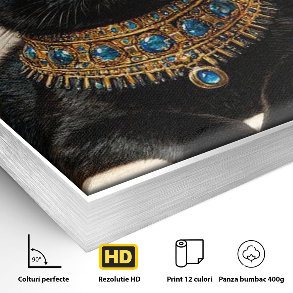 Leinwand Wandkunst Canvas Premium, LuxCanva® M1161, Ägyptischer Schmuck, Göttin, Ägypten, Bastet, Katze, Katze, Tier, Fell, Pharao, Hieroglyphen, Schmuck, Tempel, Büro, Wohnen, Kinderzimmer