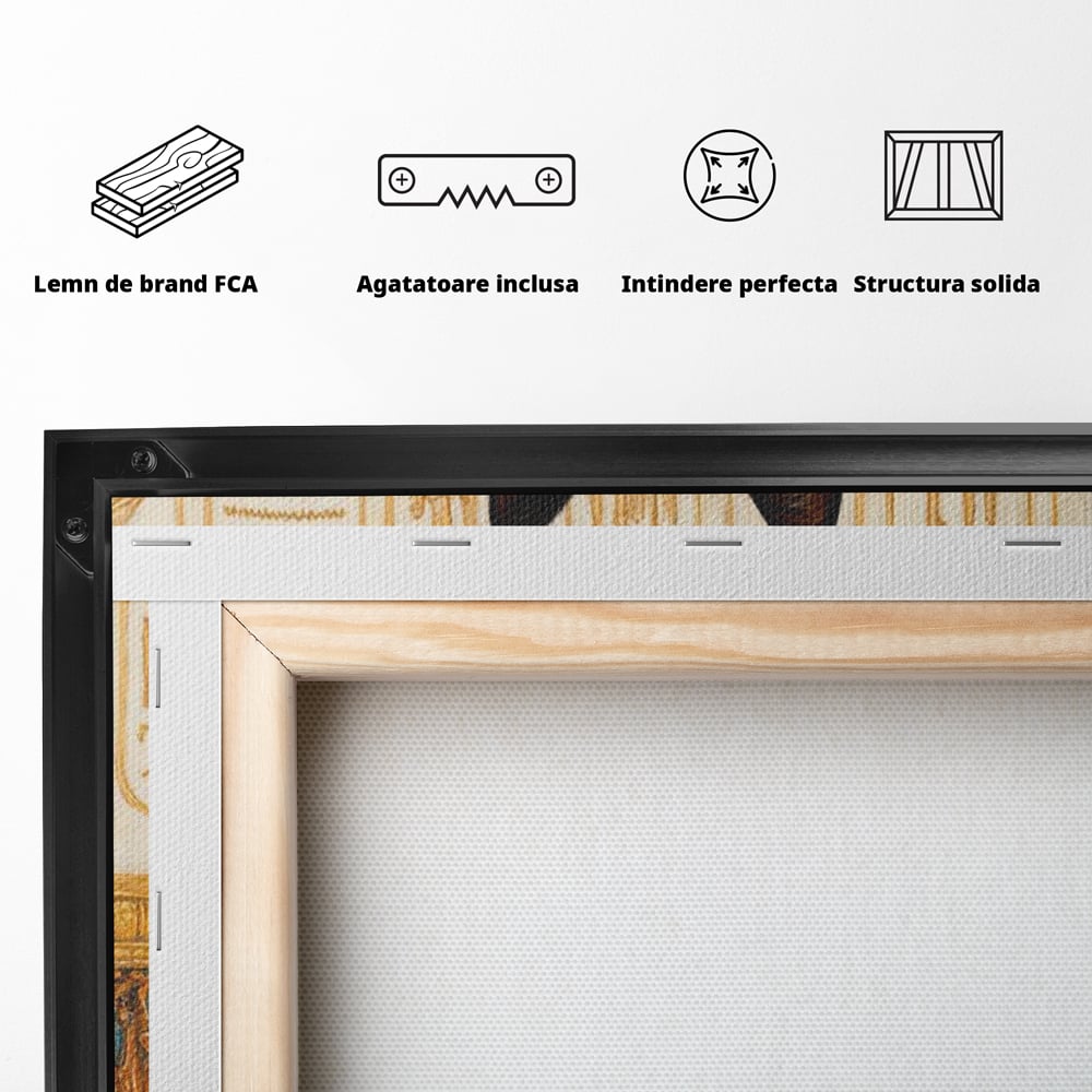 Leinwand Wandkunst Canvas Premium, LuxCanva® M1161, Ägyptischer Schmuck, Göttin, Ägypten, Bastet, Katze, Katze, Tier, Fell, Pharao, Hieroglyphen, Schmuck, Tempel, Büro, Wohnen, Kinderzimmer