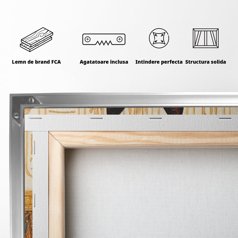 Leinwand Wandkunst Canvas Premium, LuxCanva® M1161, Ägyptischer Schmuck, Göttin, Ägypten, Bastet, Katze, Katze, Tier, Fell, Pharao, Hieroglyphen, Schmuck, Tempel, Büro, Wohnen, Kinderzimmer