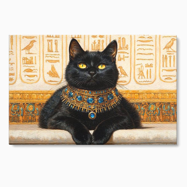 Leinwand Wandkunst Canvas Premium, LuxCanva® M1161, Ägyptischer Schmuck, Göttin, Ägypten, Bastet, Katze, Katze, Tier, Fell, Pharao, Hieroglyphen, Schmuck, Tempel, Büro, Wohnen, Kinderzimmer