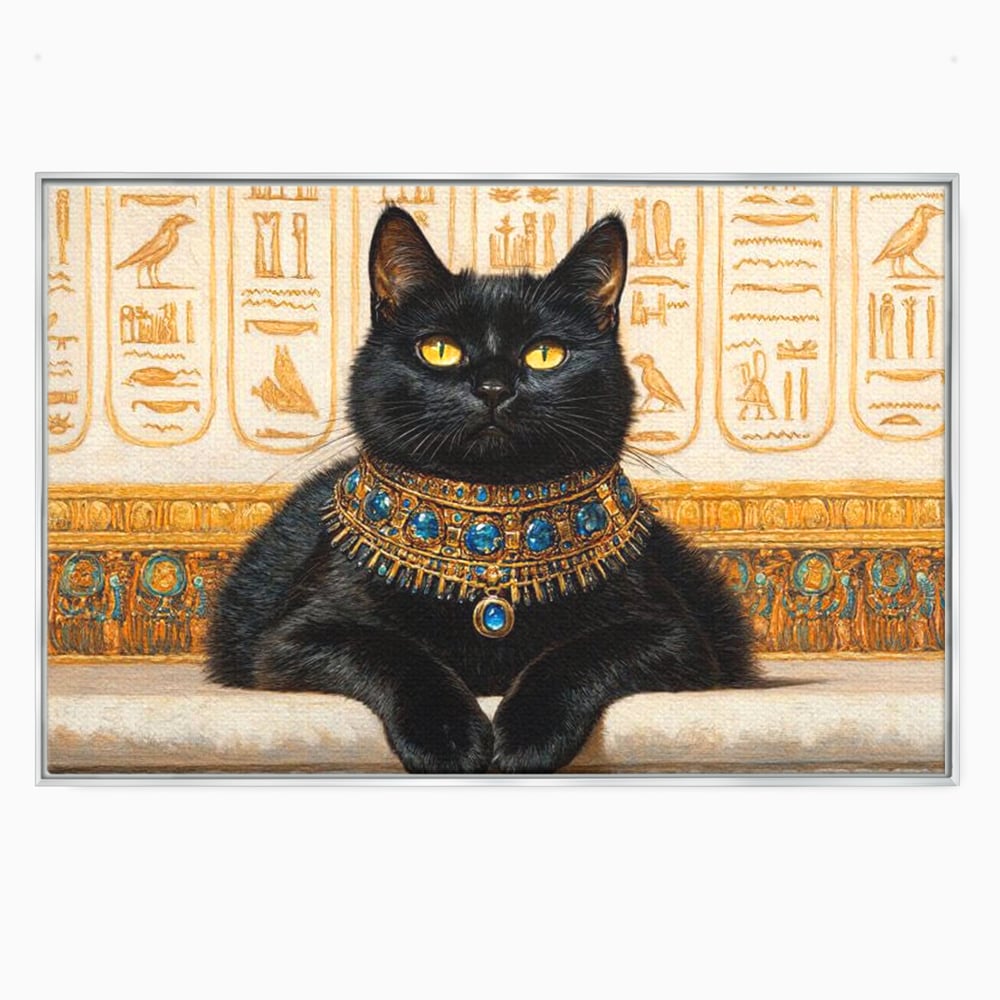 Leinwand Wandkunst Canvas Premium, LuxCanva® M1161, Ägyptischer Schmuck, Göttin, Ägypten, Bastet, Katze, Katze, Tier, Fell, Pharao, Hieroglyphen, Schmuck, Tempel, Büro, Wohnen, Kinderzimmer