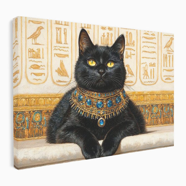 Leinwand Wandkunst Canvas Premium, LuxCanva® M1161, Ägyptischer Schmuck, Göttin, Ägypten, Bastet, Katze, Katze, Tier, Fell, Pharao, Hieroglyphen, Schmuck, Tempel, Büro, Wohnen, Kinderzimmer