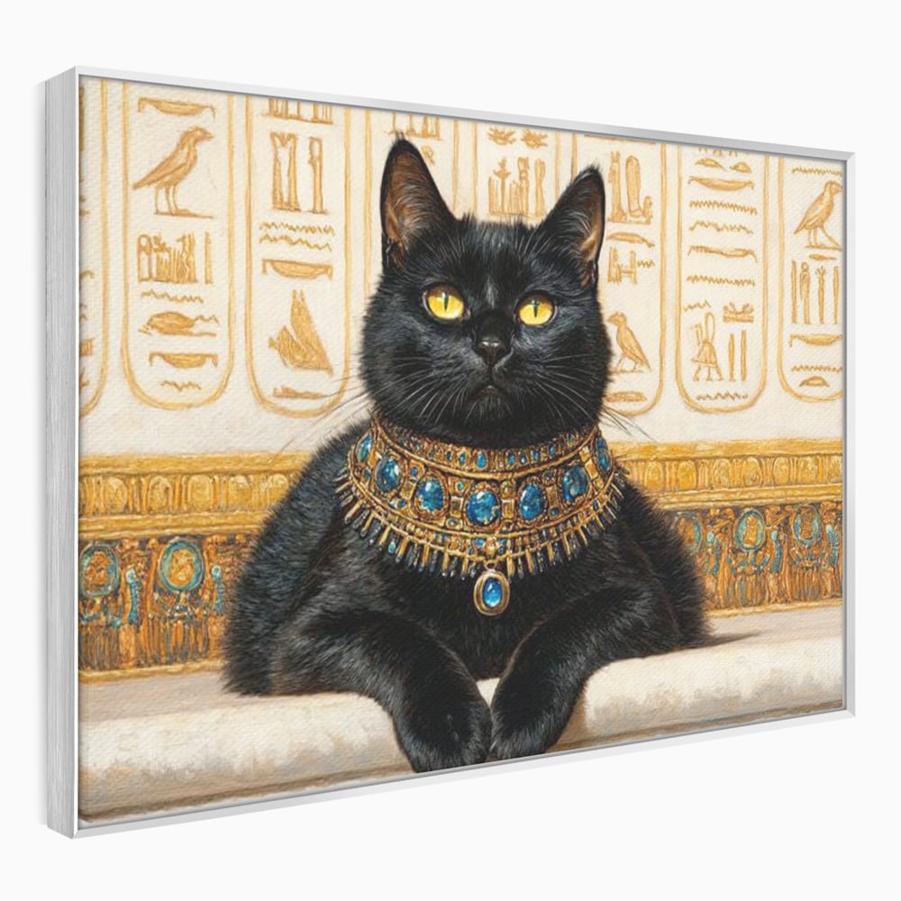 Leinwand Wandkunst Canvas Premium, LuxCanva® M1161, Ägyptischer Schmuck, Göttin, Ägypten, Bastet, Katze, Katze, Tier, Fell, Pharao, Hieroglyphen, Schmuck, Tempel, Büro, Wohnen, Kinderzimmer