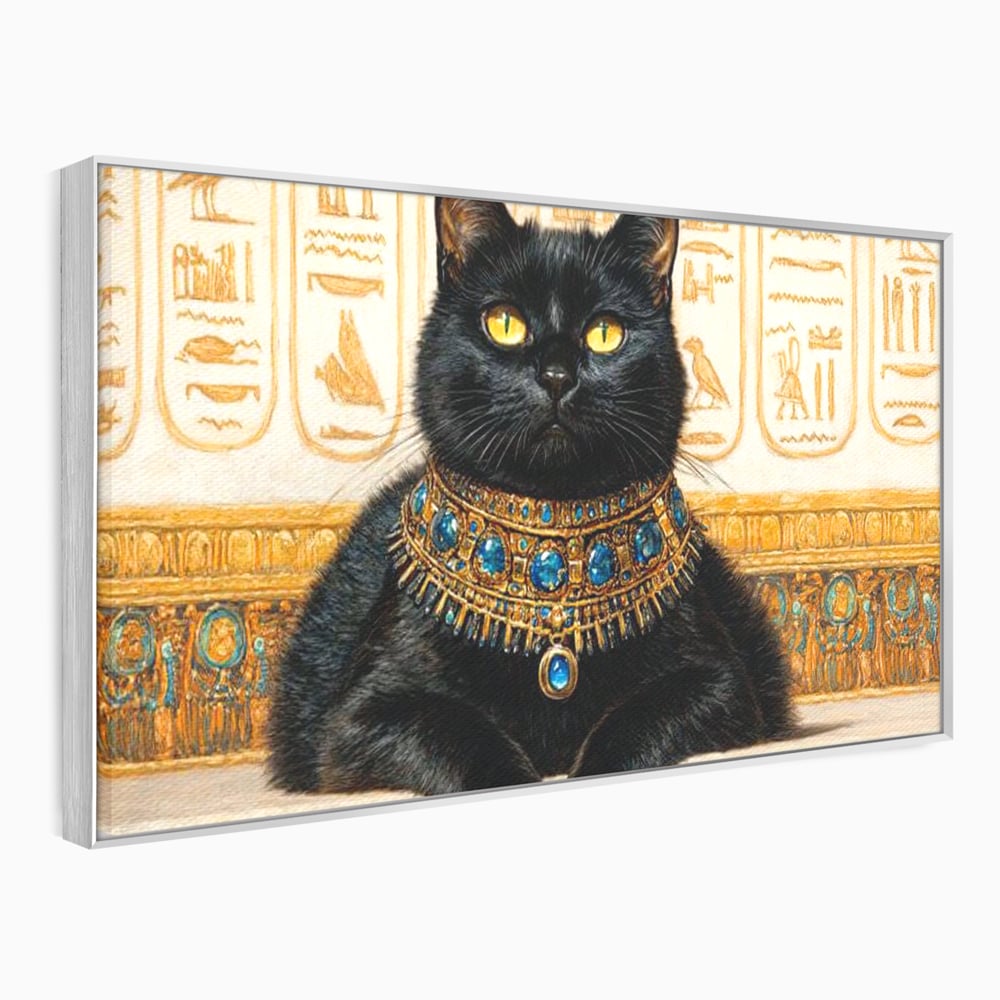 Leinwand Wandkunst Canvas Premium, LuxCanva® M1161, Ägyptischer Schmuck, Göttin, Ägypten, Bastet, Katze, Katze, Tier, Fell, Pharao, Hieroglyphen, Schmuck, Tempel, Büro, Wohnen, Kinderzimmer