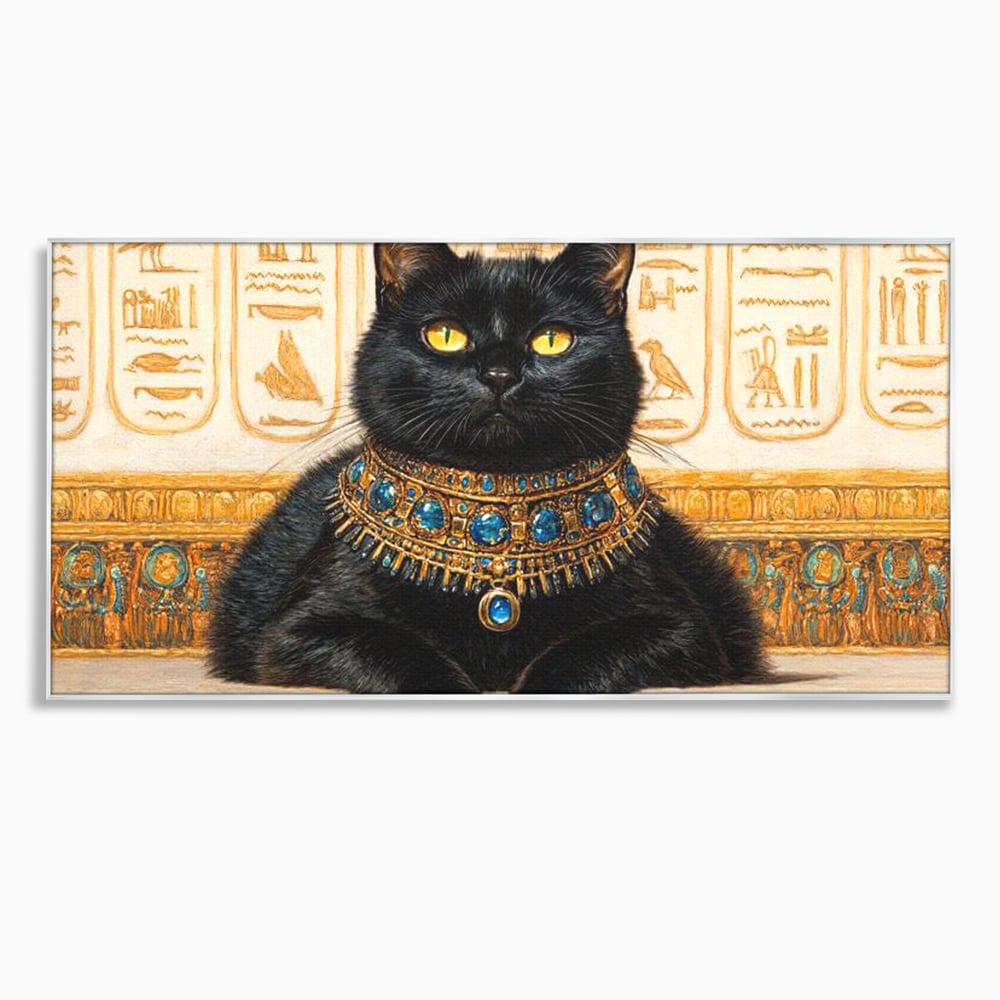 Leinwand Wandkunst Canvas Premium, LuxCanva® M1161, Ägyptischer Schmuck, Göttin, Ägypten, Bastet, Katze, Katze, Tier, Fell, Pharao, Hieroglyphen, Schmuck, Tempel, Büro, Wohnen, Kinderzimmer