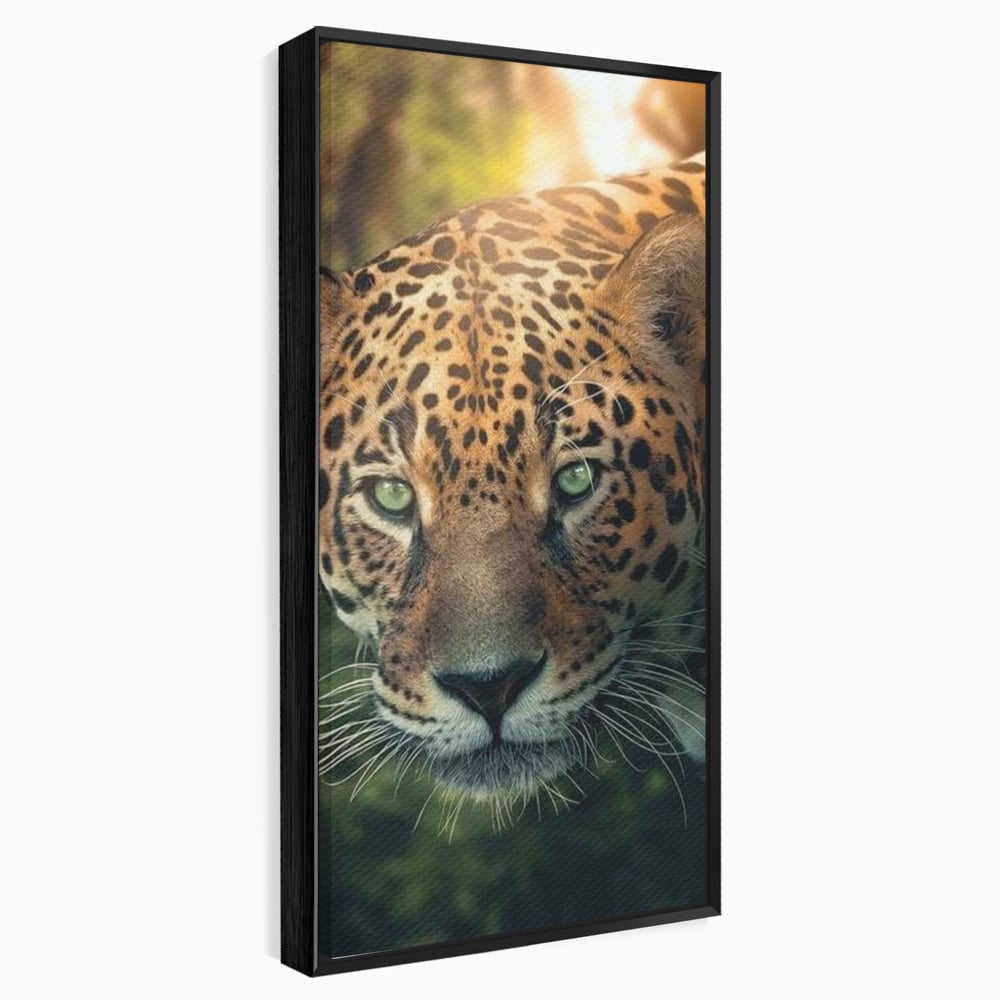 Tablou Canvas Premium, LuxCanva® M1163, Felina din Umbra, Jaguar, Vanatoare, Salbaticie, Jungla, Exotic, Animal, Felina, Umbra, Natura, Camuflaj, Privire, Birou, Living, Camera Copil