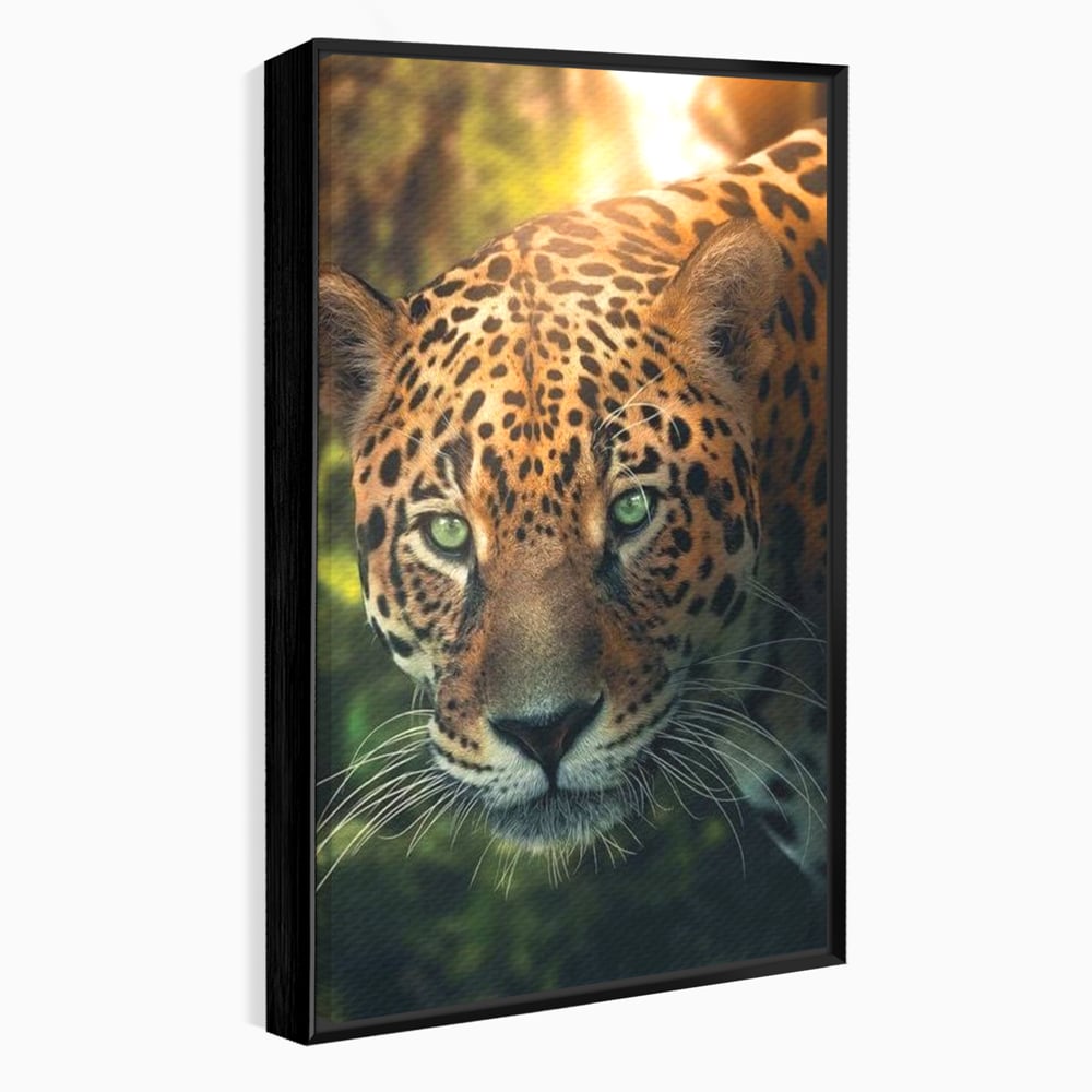 Tablou Canvas Premium, LuxCanva® M1163, Felina din Umbra, Jaguar, Vanatoare, Salbaticie, Jungla, Exotic, Animal, Felina, Umbra, Natura, Camuflaj, Privire, Birou, Living, Camera Copil