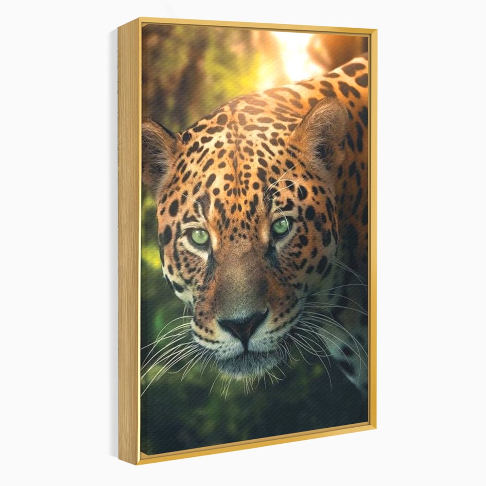 Tablou Canvas Premium, LuxCanva® M1163, Felina din Umbra, Jaguar, Vanatoare, Salbaticie, Jungla, Exotic, Animal, Felina, Umbra, Natura, Camuflaj, Privire, Birou, Living, Camera Copil