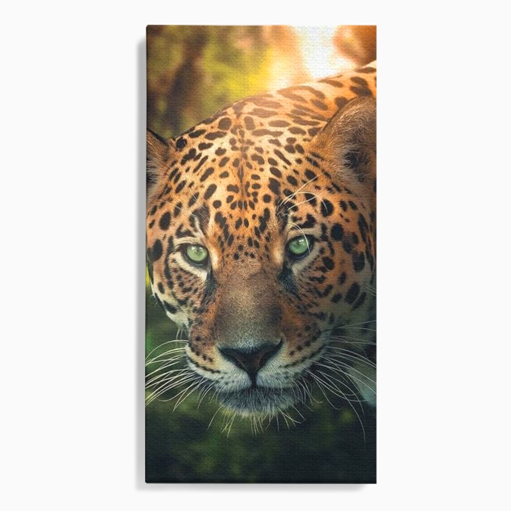 Tablou Canvas Premium, LuxCanva® M1163, Felina din Umbra, Jaguar, Vanatoare, Salbaticie, Jungla, Exotic, Animal, Felina, Umbra, Natura, Camuflaj, Privire, Birou, Living, Camera Copil