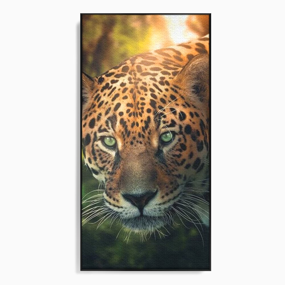 Tablou Canvas Premium, LuxCanva® M1163, Felina din Umbra, Jaguar, Vanatoare, Salbaticie, Jungla, Exotic, Animal, Felina, Umbra, Natura, Camuflaj, Privire, Birou, Living, Camera Copil