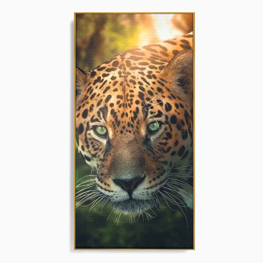Tablou Canvas Premium, LuxCanva® M1163, Felina din Umbra, Jaguar, Vanatoare, Salbaticie, Jungla, Exotic, Animal, Felina, Umbra, Natura, Camuflaj, Privire, Birou, Living, Camera Copil