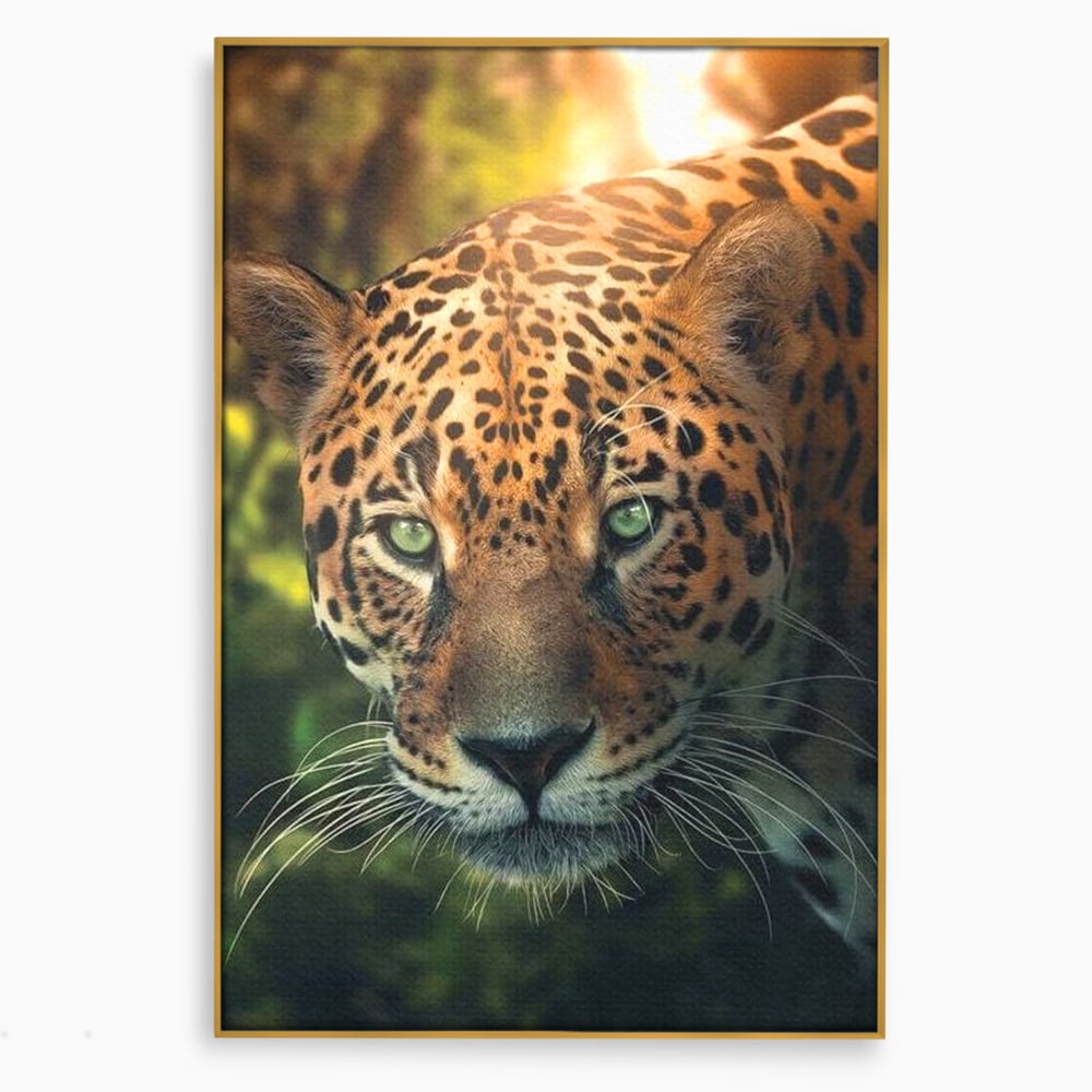 Tablou Canvas Premium, LuxCanva® M1163, Felina din Umbra, Jaguar, Vanatoare, Salbaticie, Jungla, Exotic, Animal, Felina, Umbra, Natura, Camuflaj, Privire, Birou, Living, Camera Copil