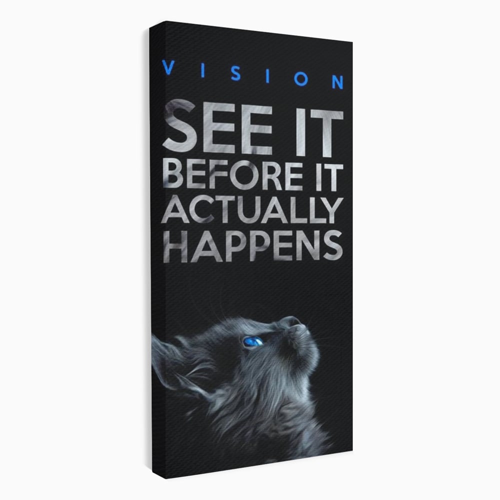 Tablou Canvas Premium, LuxCanva® M1164, Privire catre Destin, Motivational, Inspiratie, Pisica, Felina, Destin, Curaj, Viziune, Mesaj, Modern, Viitor, Animal, Birou, Living, Camera Copil