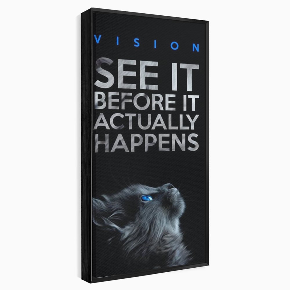 Tablou Canvas Premium, LuxCanva® M1164, Privire catre Destin, Motivational, Inspiratie, Pisica, Felina, Destin, Curaj, Viziune, Mesaj, Modern, Viitor, Animal, Birou, Living, Camera Copil