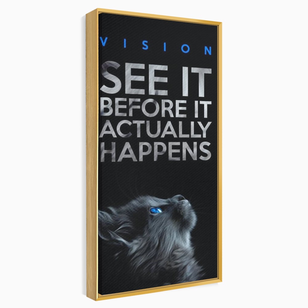Tablou Canvas Premium, LuxCanva® M1164, Privire catre Destin, Motivational, Inspiratie, Pisica, Felina, Destin, Curaj, Viziune, Mesaj, Modern, Viitor, Animal, Birou, Living, Camera Copil