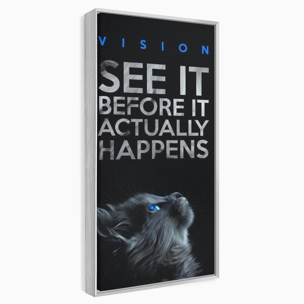 Tablou Canvas Premium, LuxCanva® M1164, Privire catre Destin, Motivational, Inspiratie, Pisica, Felina, Destin, Curaj, Viziune, Mesaj, Modern, Viitor, Animal, Birou, Living, Camera Copil