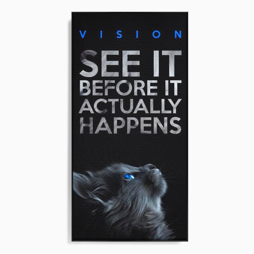 Tablou Canvas Premium, LuxCanva® M1164, Privire catre Destin, Motivational, Inspiratie, Pisica, Felina, Destin, Curaj, Viziune, Mesaj, Modern, Viitor, Animal, Birou, Living, Camera Copil