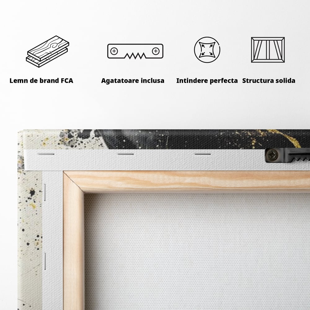 Tablou Canvas Premium, LuxCanva® M1165, Aur din Umbra, Pantera, Felina, Animal, Auriu, Noapte, Intuneric, Jungla, Negru, Pictura, Salbaticie, Exotic, Portret, Birou, Living, Camera Copil