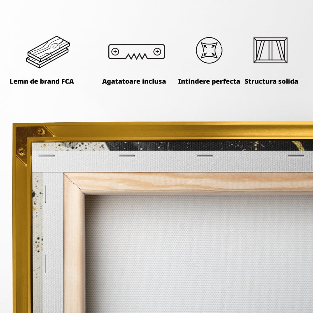 Tablou Canvas Premium, LuxCanva® M1165, Aur din Umbra, Pantera, Felina, Animal, Auriu, Noapte, Intuneric, Jungla, Negru, Pictura, Salbaticie, Exotic, Portret, Birou, Living, Camera Copil