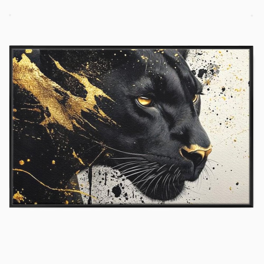 Tablou Canvas Premium, LuxCanva® M1165, Aur din Umbra, Pantera, Felina, Animal, Auriu, Noapte, Intuneric, Jungla, Negru, Pictura, Salbaticie, Exotic, Portret, Birou, Living, Camera Copil