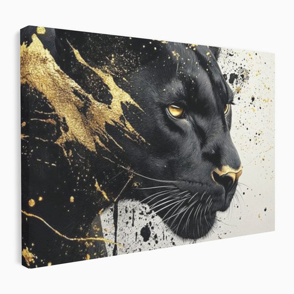 Tablou Canvas Premium, LuxCanva® M1165, Aur din Umbra, Pantera, Felina, Animal, Auriu, Noapte, Intuneric, Jungla, Negru, Pictura, Salbaticie, Exotic, Portret, Birou, Living, Camera Copil