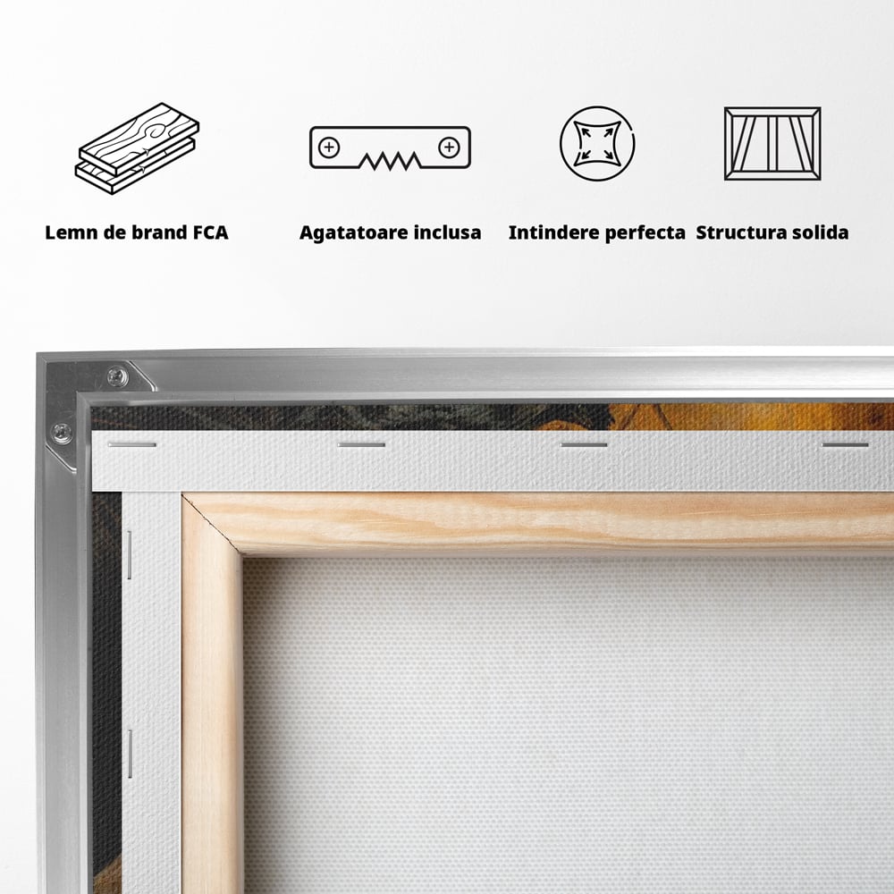Tablou Canvas Premium, LuxCanva® M1170, Raget in Penumbra, Pantera, Felina, Noapte, Intuneric, Gheare, Vanatoare, Atac, Umbra, Jungla, Putere, Colti, Birou, Living, Camera Copil