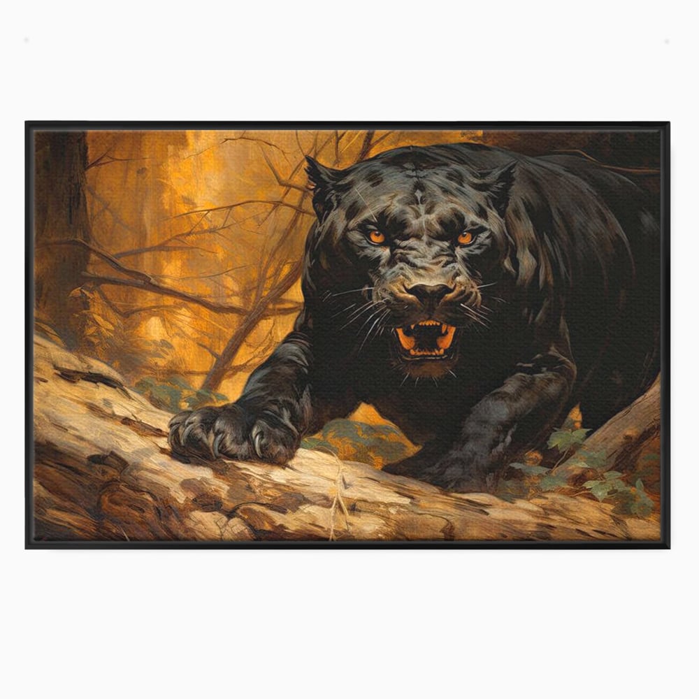 Tablou Canvas Premium, LuxCanva® M1170, Raget in Penumbra, Pantera, Felina, Noapte, Intuneric, Gheare, Vanatoare, Atac, Umbra, Jungla, Putere, Colti, Birou, Living, Camera Copil