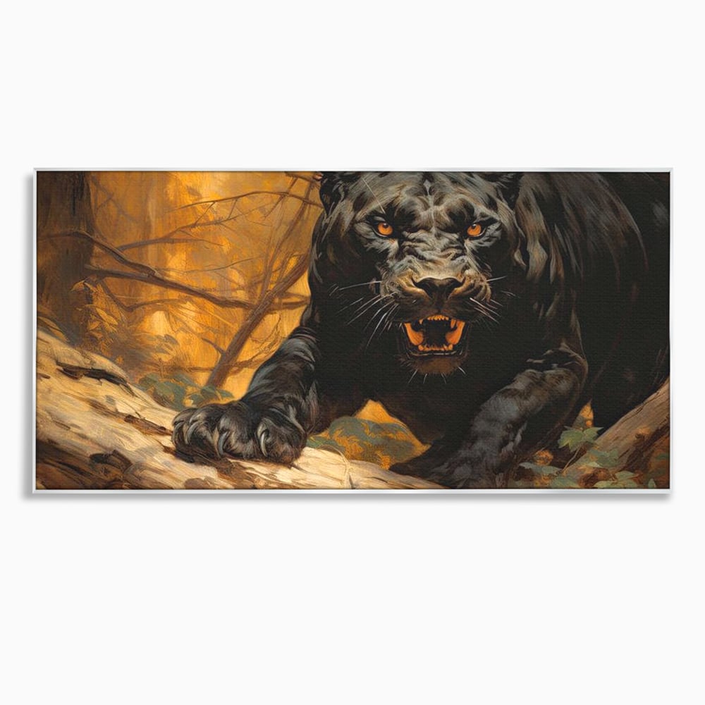 Tablou Canvas Premium, LuxCanva® M1170, Raget in Penumbra, Pantera, Felina, Noapte, Intuneric, Gheare, Vanatoare, Atac, Umbra, Jungla, Putere, Colti, Birou, Living, Camera Copil
