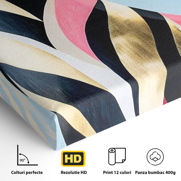 Tablou Canvas Premium, LuxCanva® M1177, Felina Sofisticata, Eleganta, Auriu, Grafica, Abstract, Pisica, Liniar, Pastel, Lux, Feminin, Desen, Modern, Birou, Living, Camera Copil