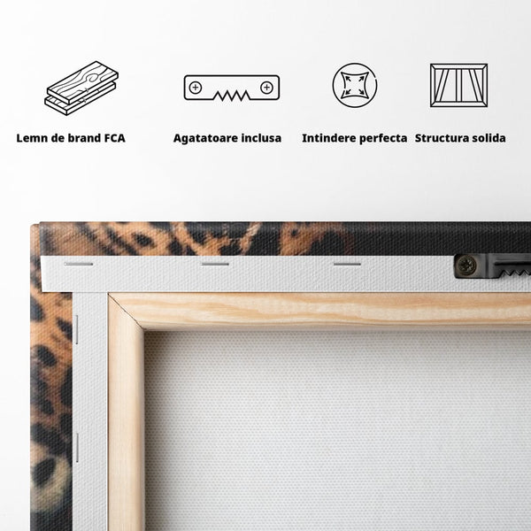 Leinwand Premium Canvas Wandkunst, LuxCanva® M1179, Wilde Eleganz, Jaguar, Blick, Porträt, Feline, Augen, Realistisch, Dschungel, Schatten, Natur, Instinkt, Regal, Büro, Wohnen, Kinderzimmer