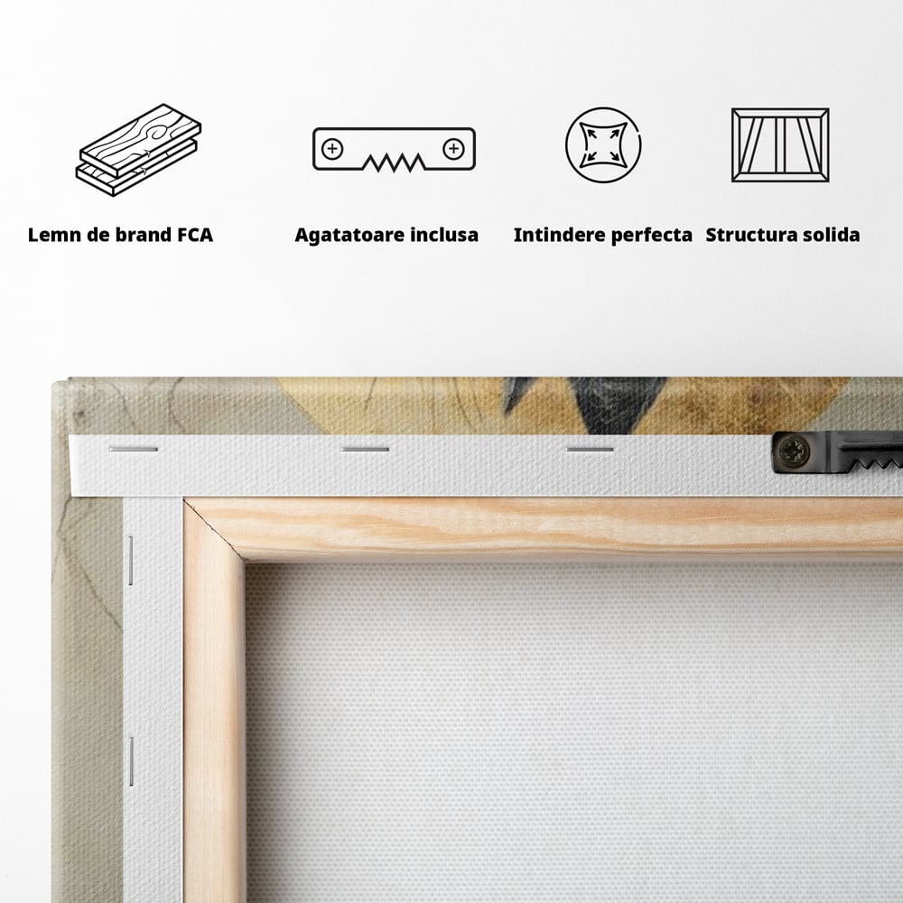 Tablou Canvas Premium, LuxCanva® M1181, Veghere Astrala, Luna, Astral, Marmura, Profil, Mister, Simbolic, Felina, Artistic, Pisica, Portret, Eleganta, Birou, Living, Camera Copil