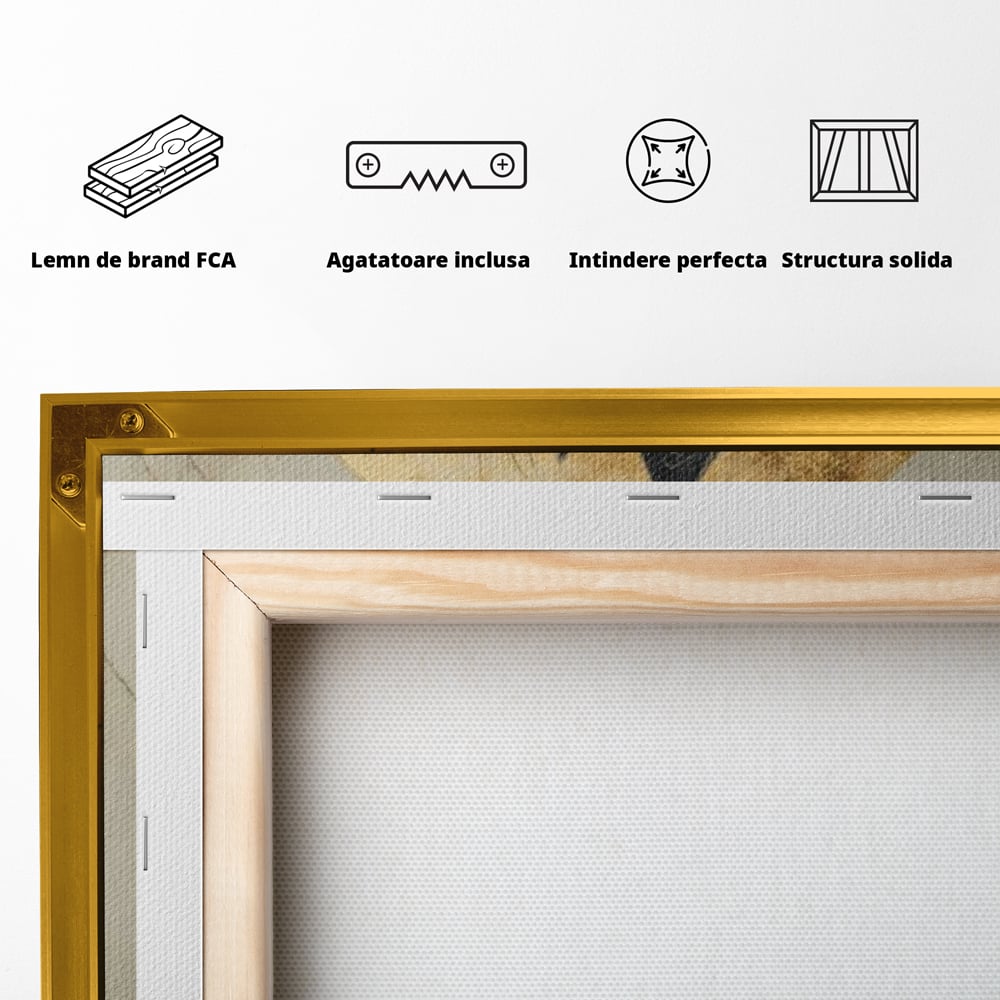 Tablou Canvas Premium, LuxCanva® M1181, Veghere Astrala, Luna, Astral, Marmura, Profil, Mister, Simbolic, Felina, Artistic, Pisica, Portret, Eleganta, Birou, Living, Camera Copil