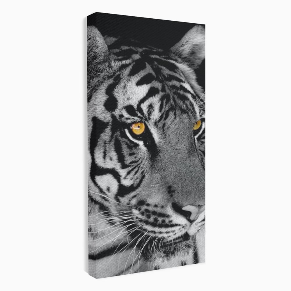 Tablou Canvas Premium, LuxCanva® M1183, Spirit Neimblanzit, Tigru, Alb si Negru, Felina, Jungla, Exotic, Portret, Profil, Forta, Instinct, Privire, Animal, Birou, Living, Camera Copil