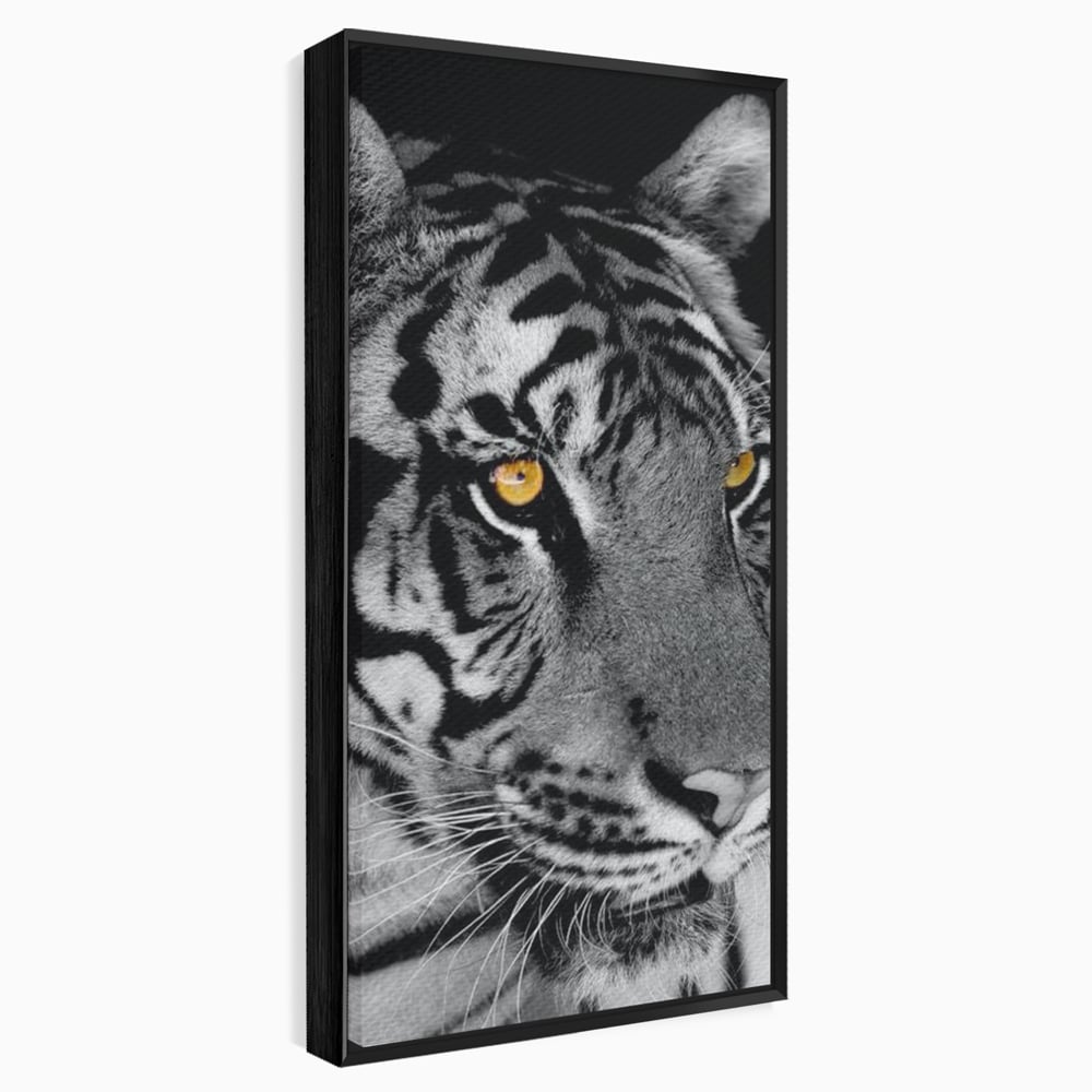 Tablou Canvas Premium, LuxCanva® M1183, Spirit Neimblanzit, Tigru, Alb si Negru, Felina, Jungla, Exotic, Portret, Profil, Forta, Instinct, Privire, Animal, Birou, Living, Camera Copil