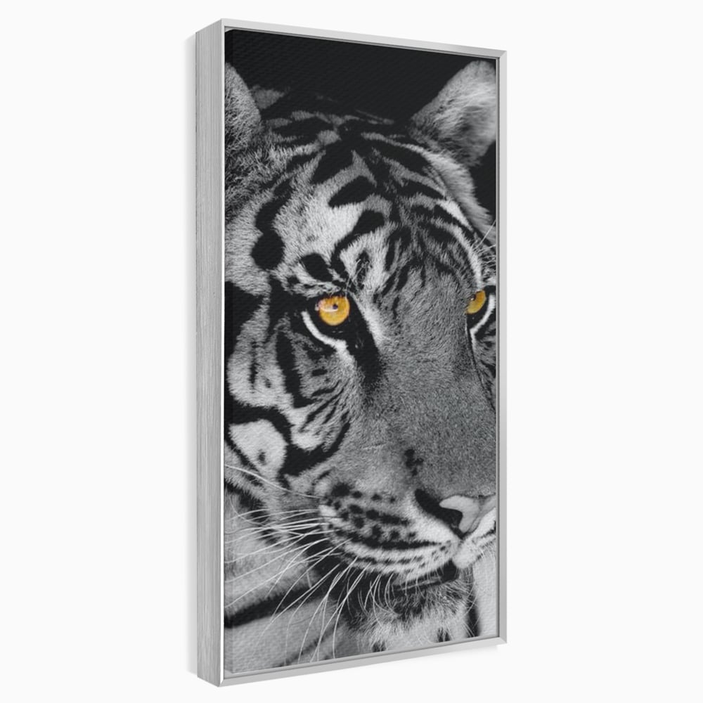 Tablou Canvas Premium, LuxCanva® M1183, Spirit Neimblanzit, Tigru, Alb si Negru, Felina, Jungla, Exotic, Portret, Profil, Forta, Instinct, Privire, Animal, Birou, Living, Camera Copil