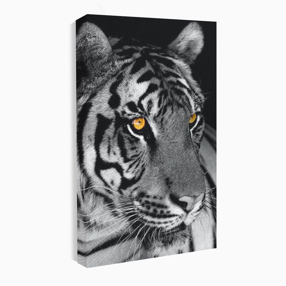 Tablou Canvas Premium, LuxCanva® M1183, Spirit Neimblanzit, Tigru, Alb si Negru, Felina, Jungla, Exotic, Portret, Profil, Forta, Instinct, Privire, Animal, Birou, Living, Camera Copil