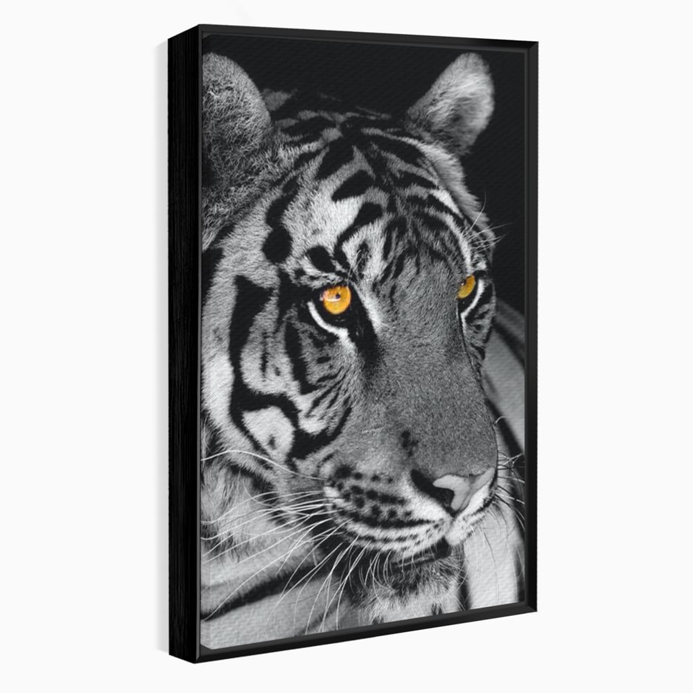 Tablou Canvas Premium, LuxCanva® M1183, Spirit Neimblanzit, Tigru, Alb si Negru, Felina, Jungla, Exotic, Portret, Profil, Forta, Instinct, Privire, Animal, Birou, Living, Camera Copil