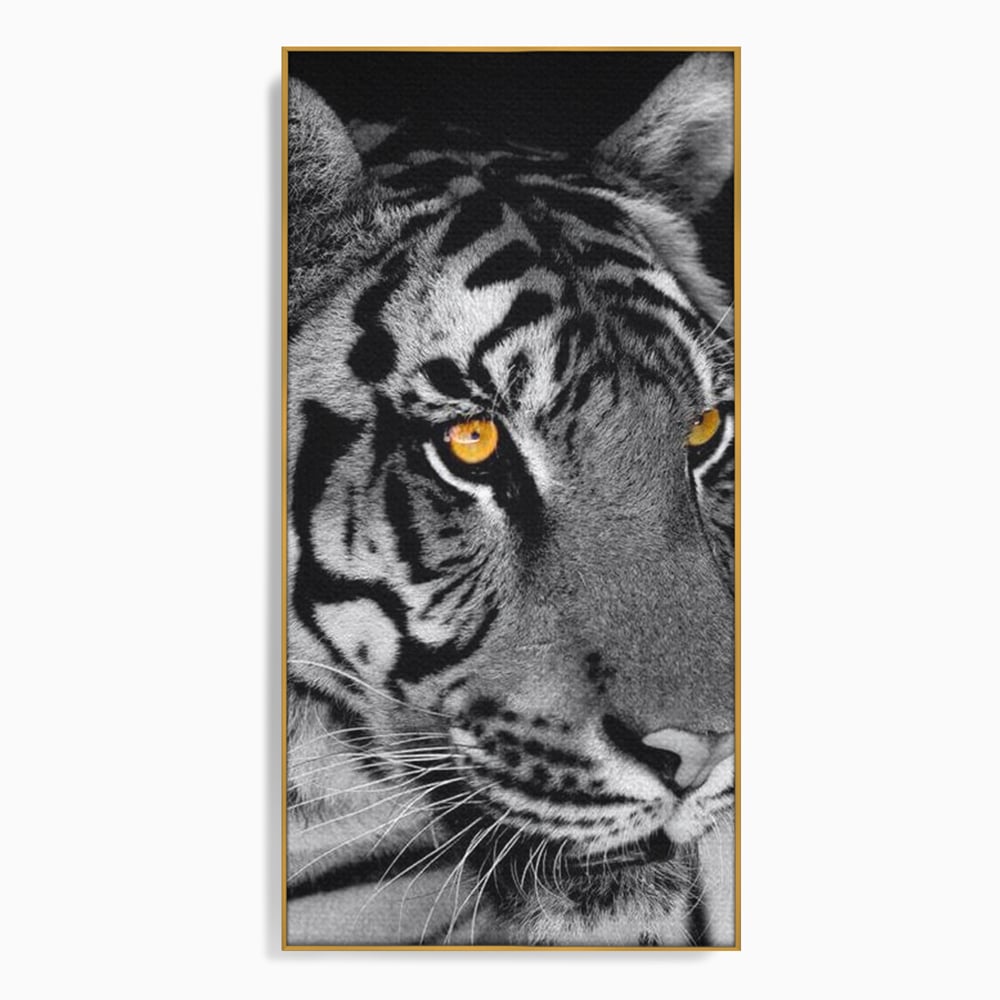 Tablou Canvas Premium, LuxCanva® M1183, Spirit Neimblanzit, Tigru, Alb si Negru, Felina, Jungla, Exotic, Portret, Profil, Forta, Instinct, Privire, Animal, Birou, Living, Camera Copil