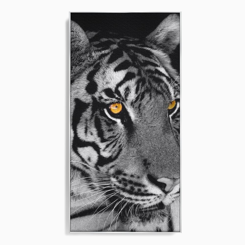 Tablou Canvas Premium, LuxCanva® M1183, Spirit Neimblanzit, Tigru, Alb si Negru, Felina, Jungla, Exotic, Portret, Profil, Forta, Instinct, Privire, Animal, Birou, Living, Camera Copil