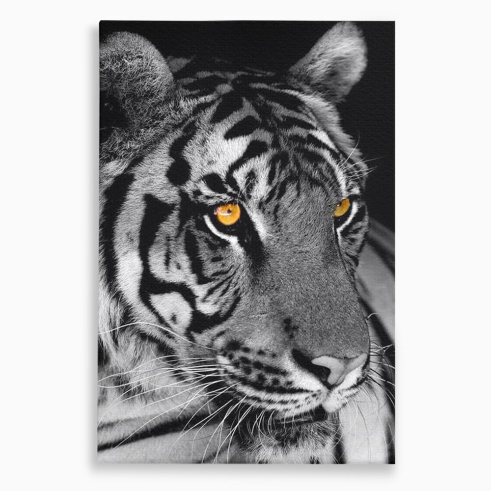 Tablou Canvas Premium, LuxCanva® M1183, Spirit Neimblanzit, Tigru, Alb si Negru, Felina, Jungla, Exotic, Portret, Profil, Forta, Instinct, Privire, Animal, Birou, Living, Camera Copil